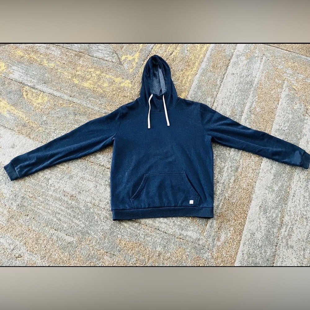 Marine Layer Navy Sherpa Cowl Neck Pullover Hoodie - Large